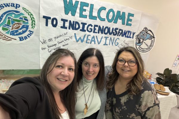 Indigenous Weaving Evening - a picture of myself, Lilliana Bolton and Gina Smith who worked collaboratively together on this project